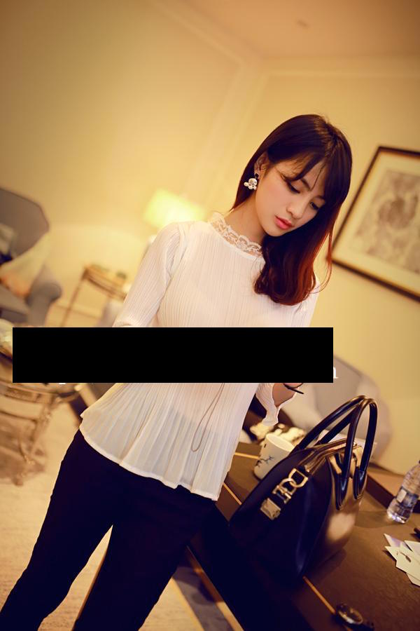 WT6071 Sexy Chiffon Top White